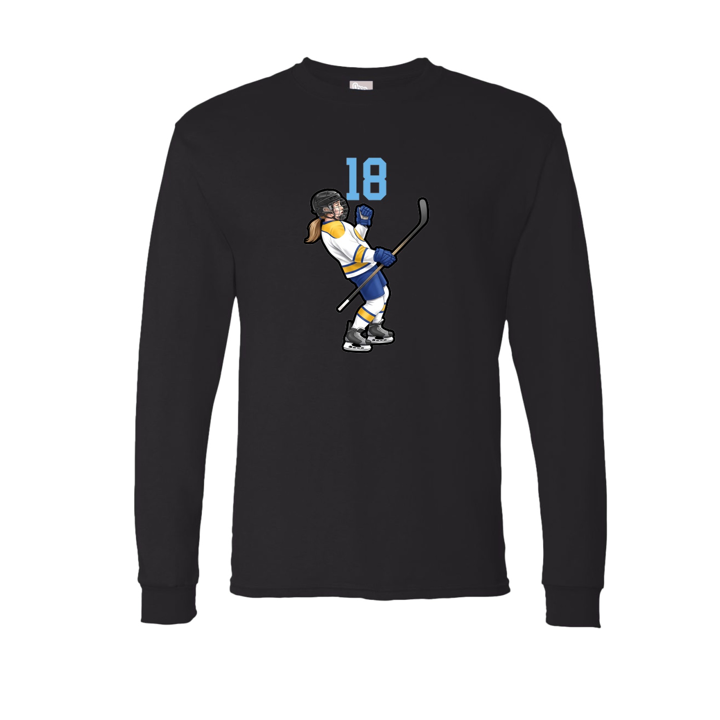 Long Sleeve Tee — Number Top in Black