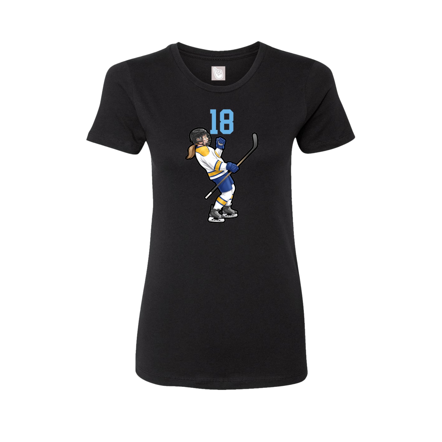 Fitted Women's Tee — Number Top in Black