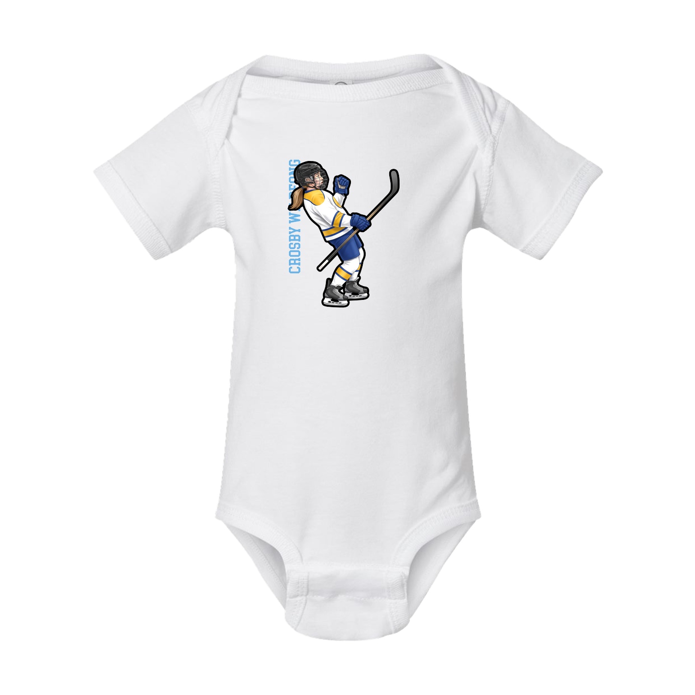 Baby Onesie — Name Vertical in White