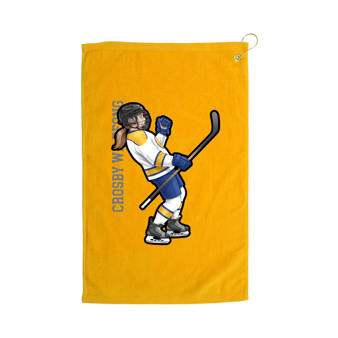 Golf Towel — Name Vertical in Gold