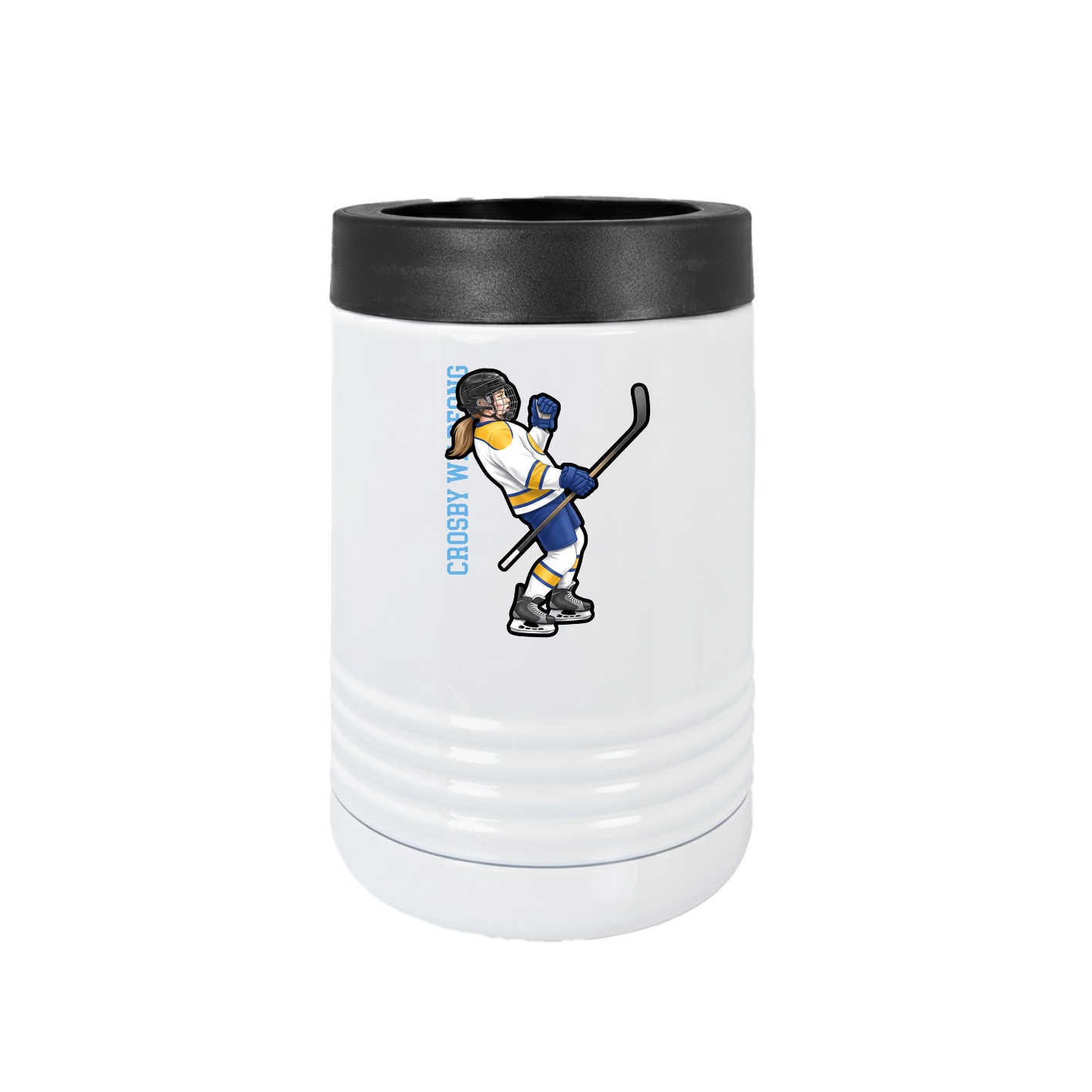 Beverage Holder — Name Vertical in White
