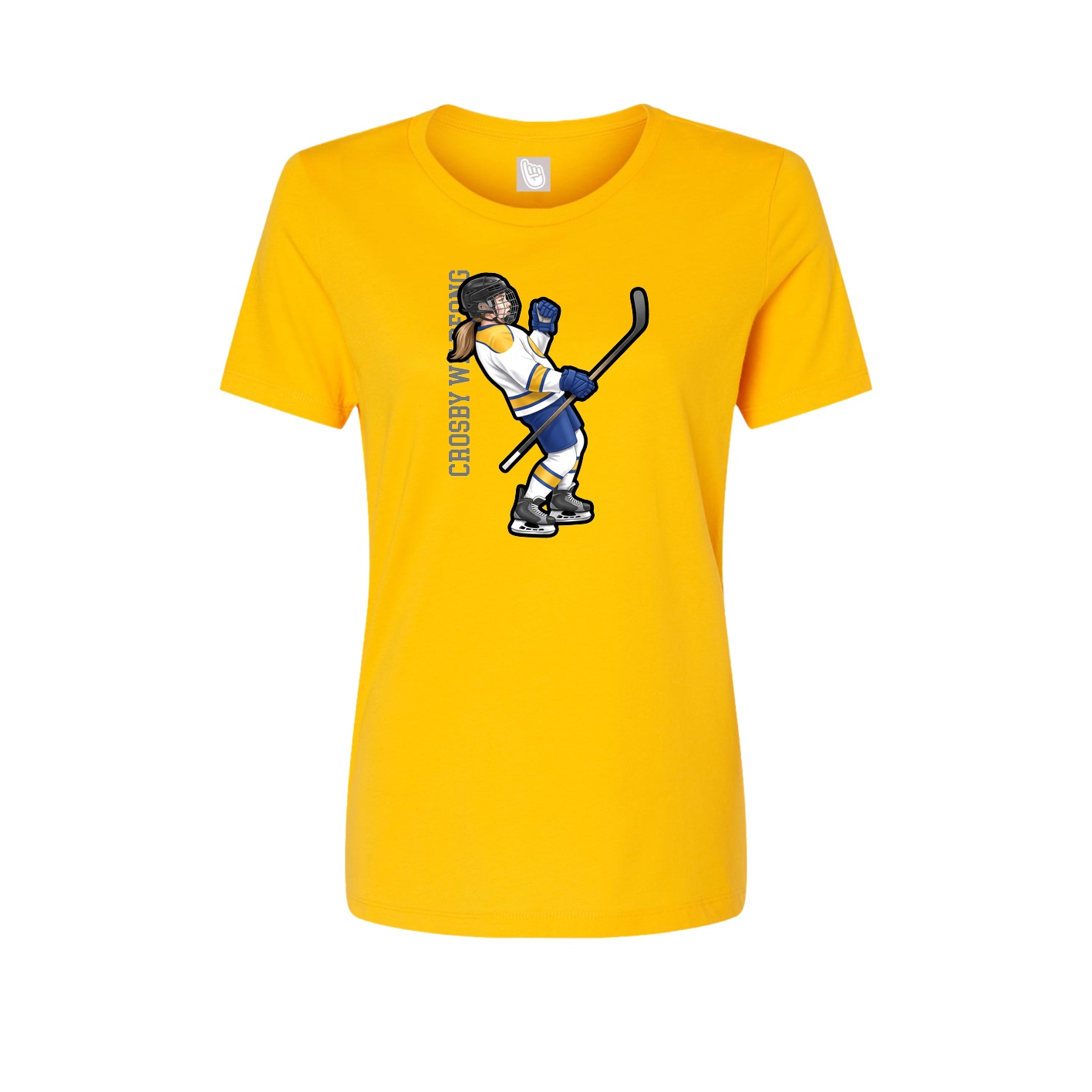 Fitted Women's Tee — Name Vertical in Gold