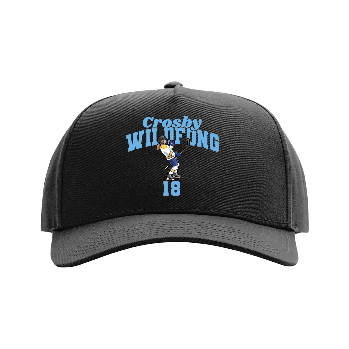 Full Fabric Five-Panel Champ Cap — Signature Arch in Black