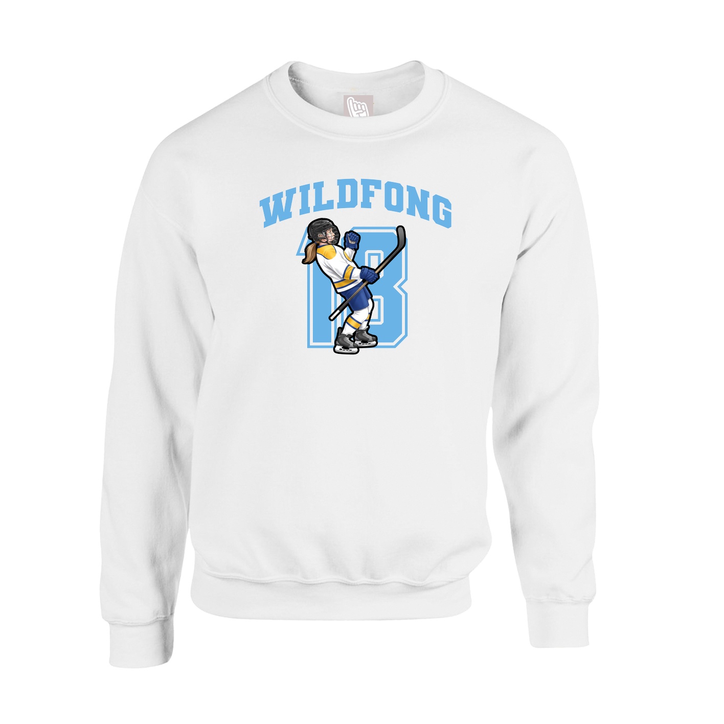 Fleece Crew — Number in White