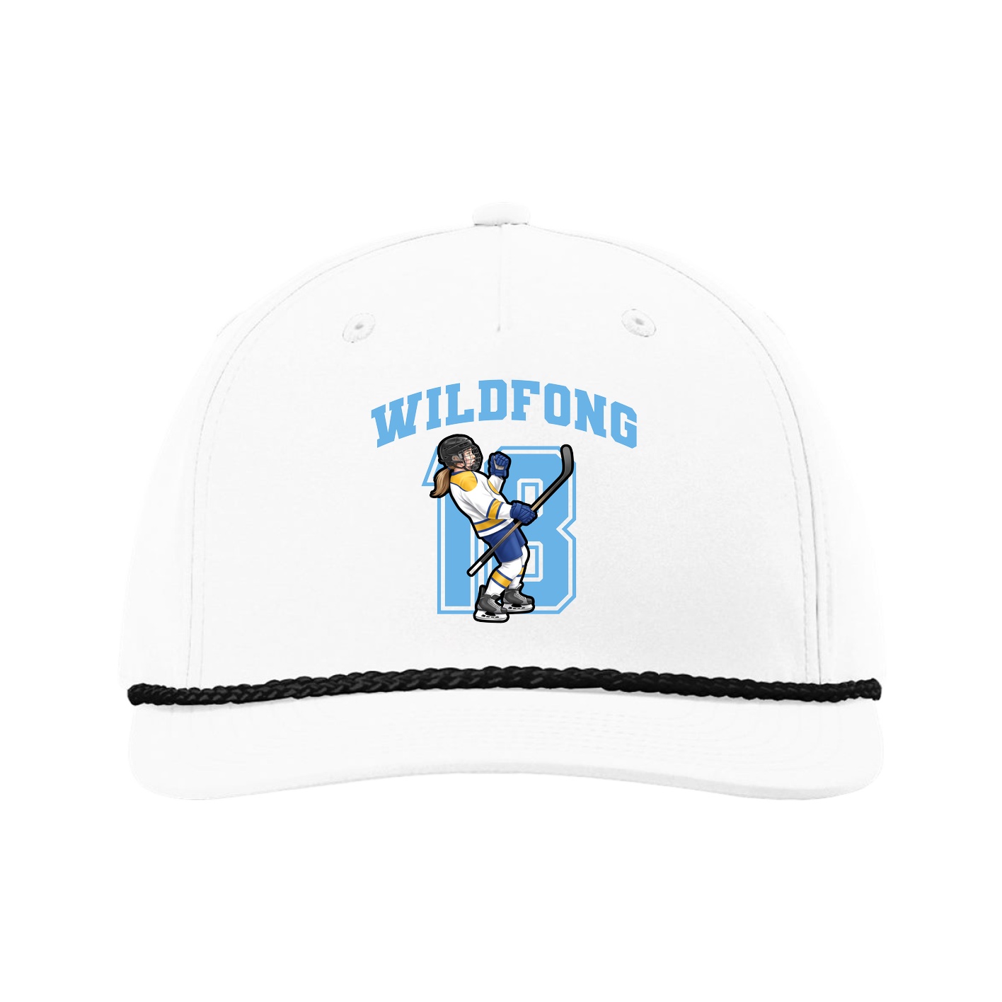 Five-Panel Classic Rope Cap — Number in White