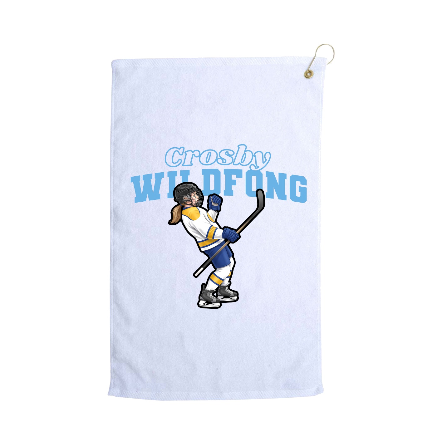 Golf Towel — Name Arch in White