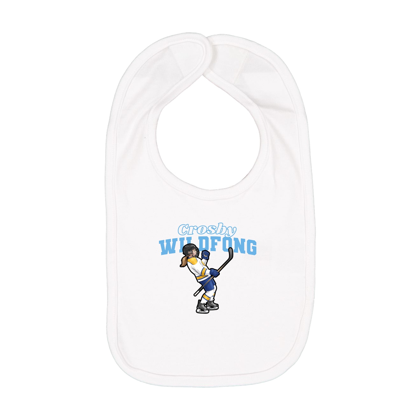 Infant Bib — Name Arch in White