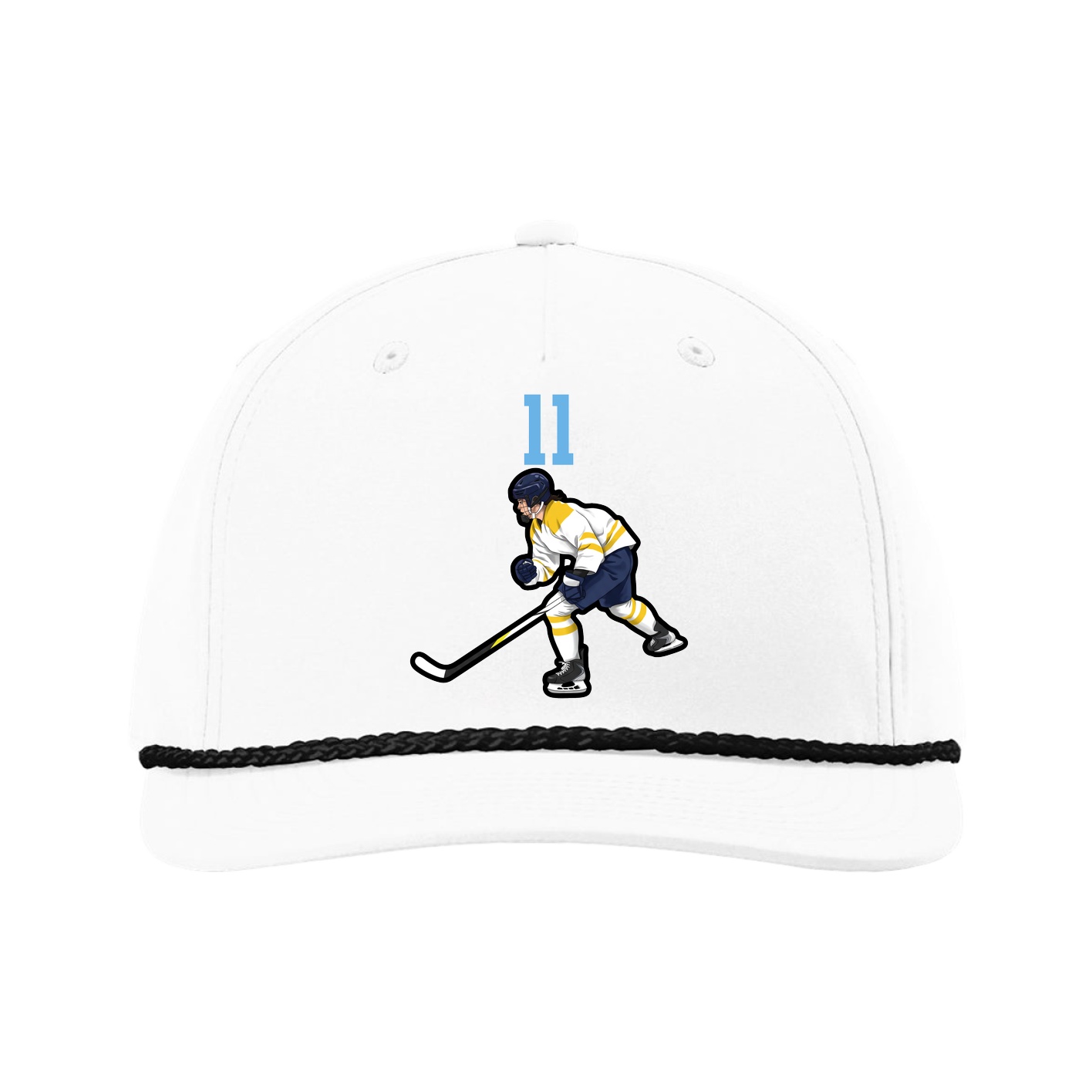 Five-Panel Classic Rope Cap — Number Top in White