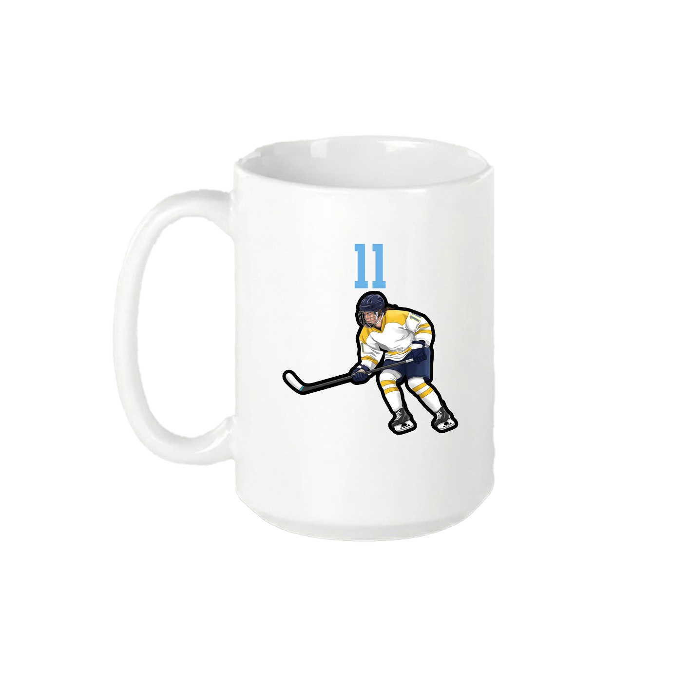 15oz Coffee Mug — Number Top in White