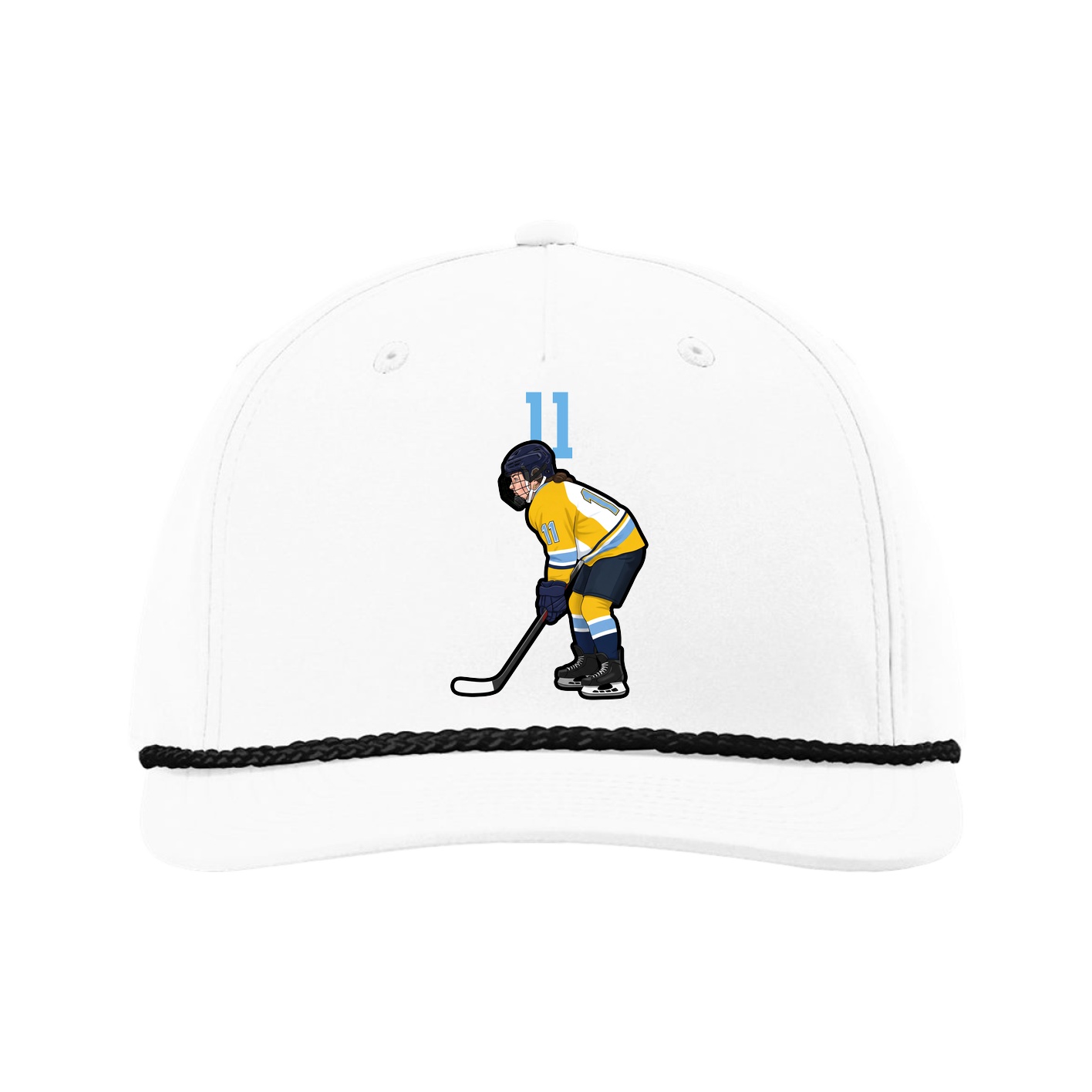 Five-Panel Classic Rope Cap — Number Top in White