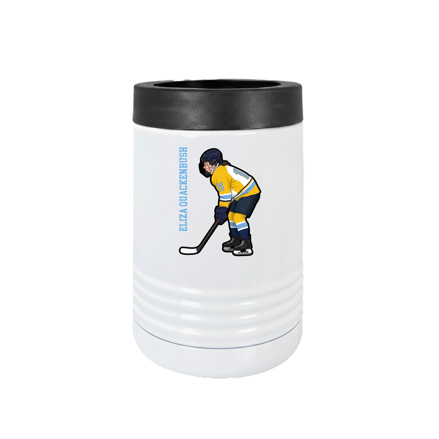 Beverage Holder — Name Vertical in White
