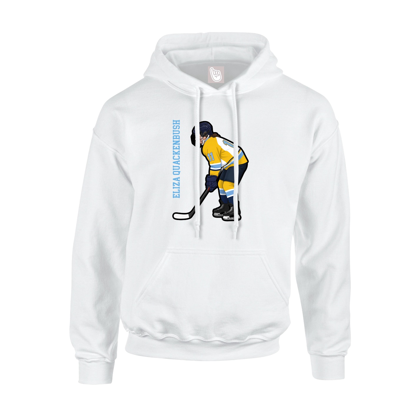 Hoodie — Name Vertical in White