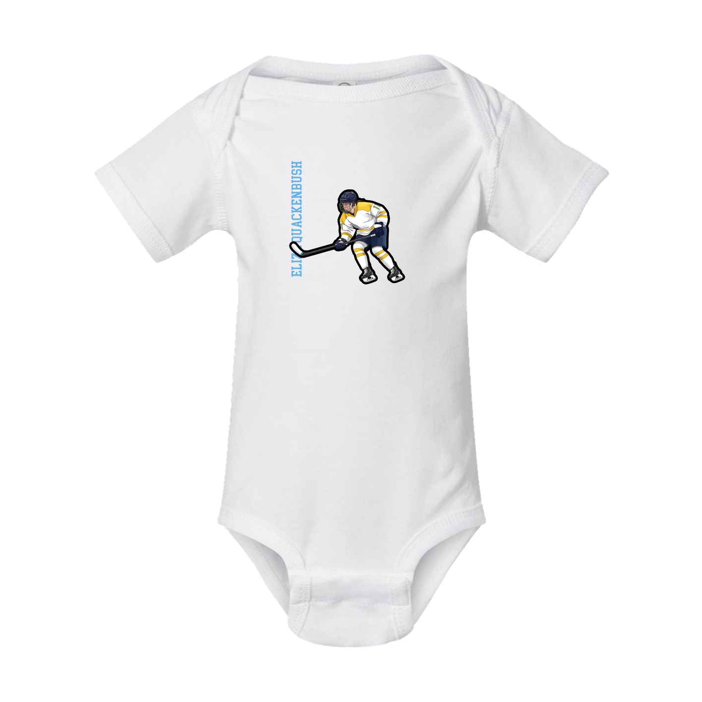 Baby Onesie — Name Vertical in White