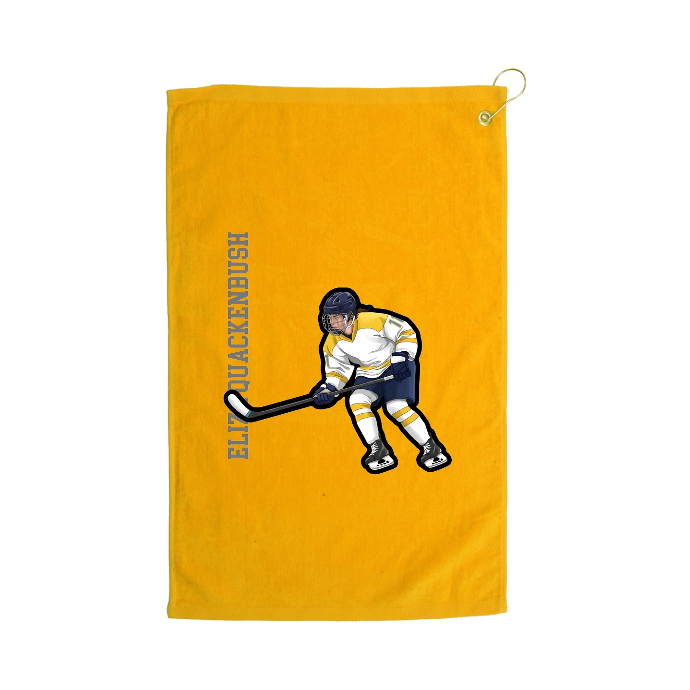 Golf Towel — Name Vertical in Gold