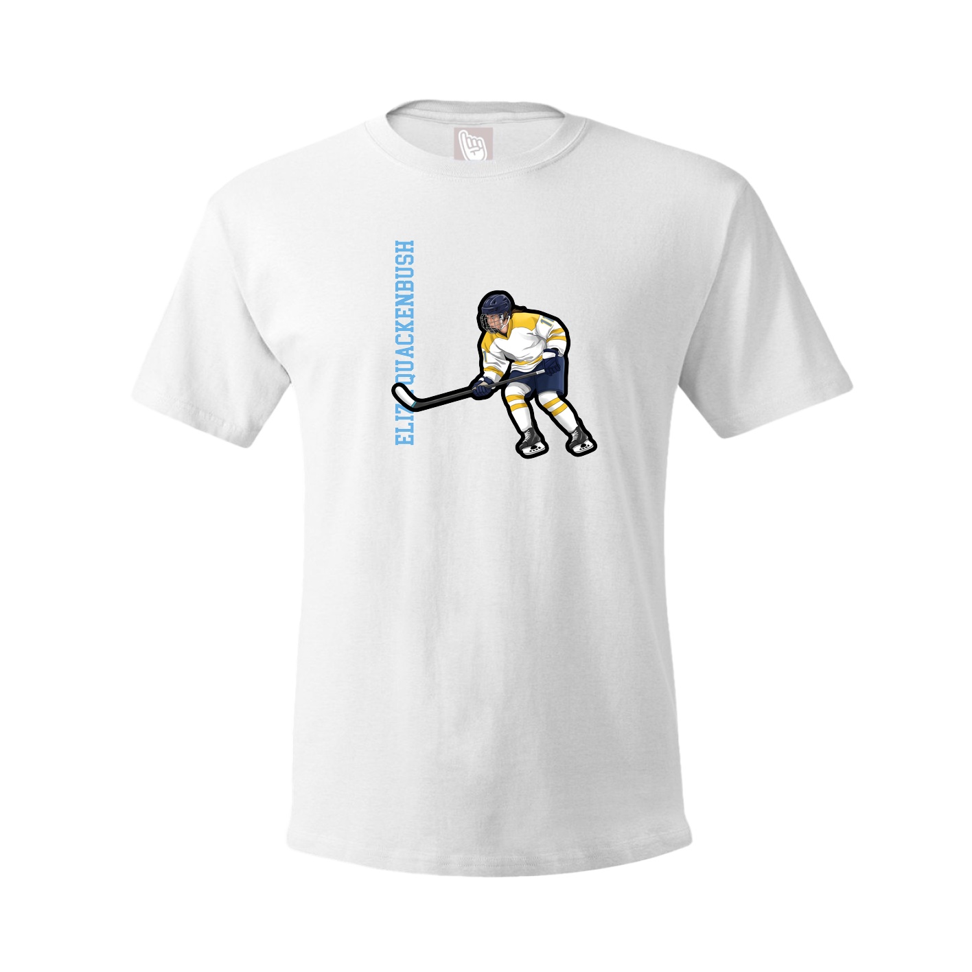 Youth Tee — Name Vertical in White