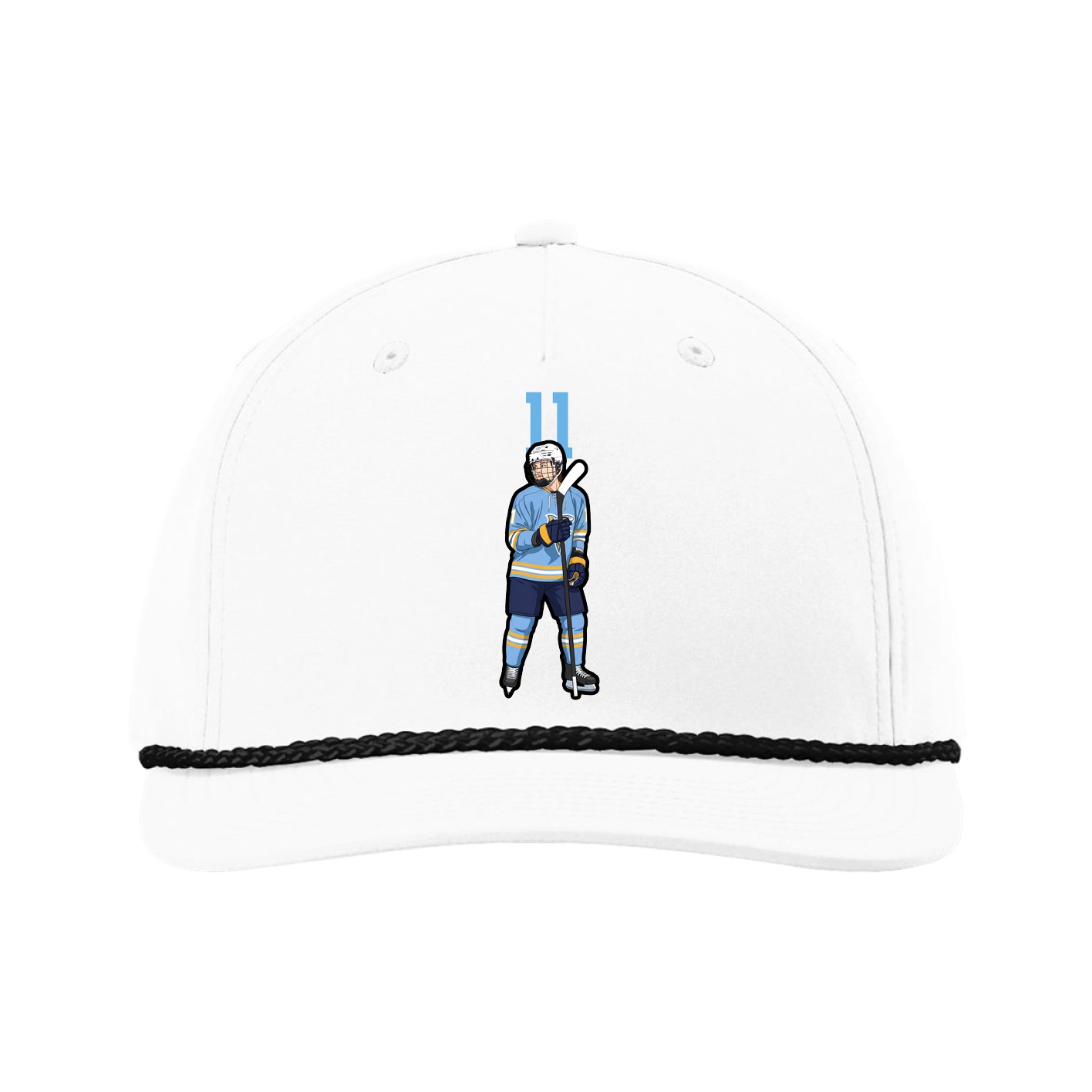 Five-Panel Classic Rope Cap — Number Top in White