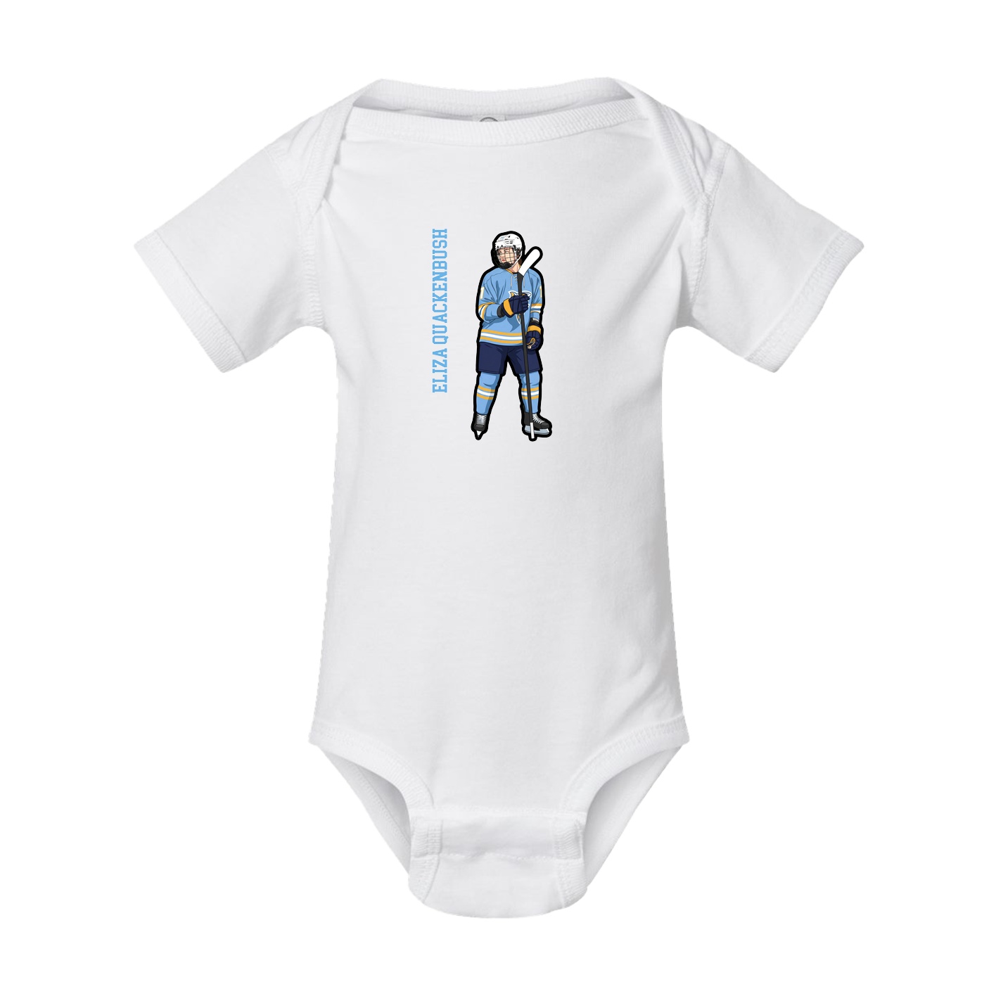 Baby Onesie — Name Vertical in White