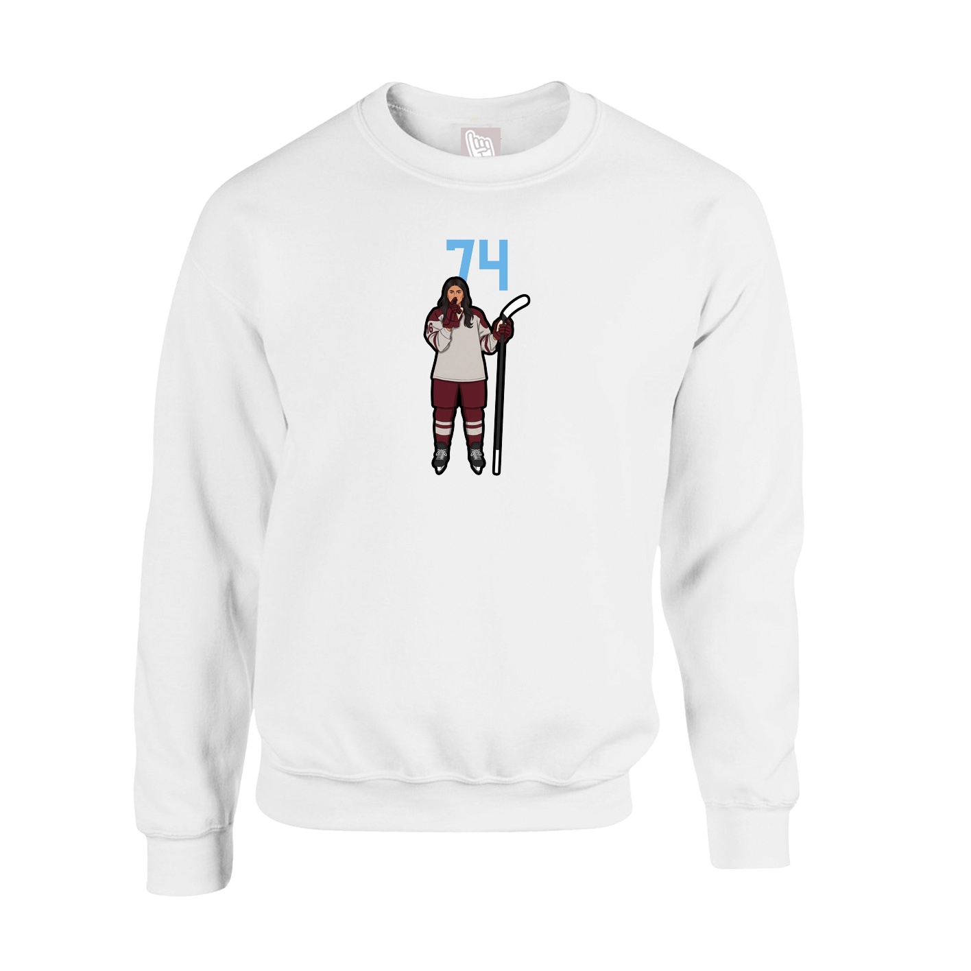 Fleece Crew — Number Top in White