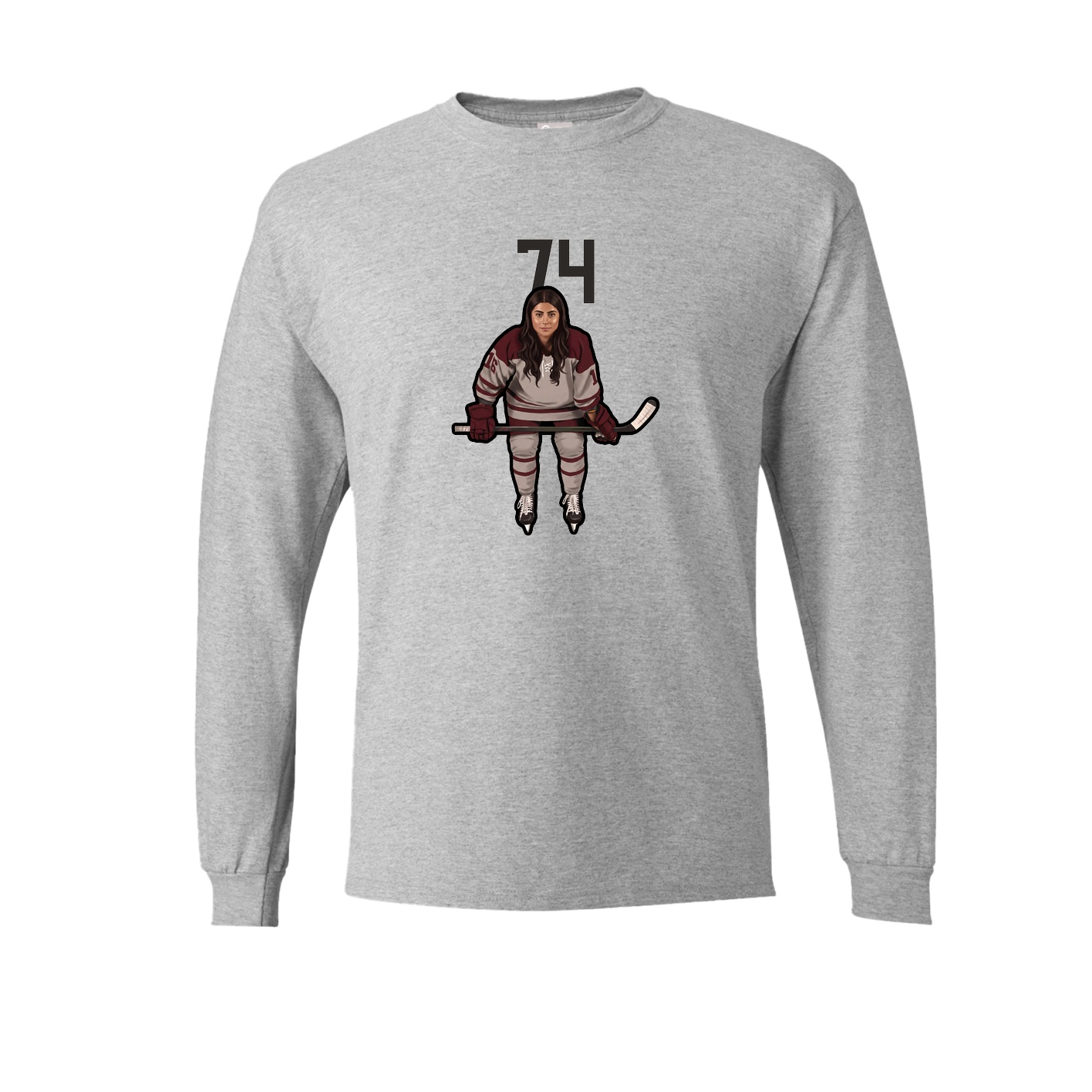 Long Sleeve Tee — Number Top in Grey