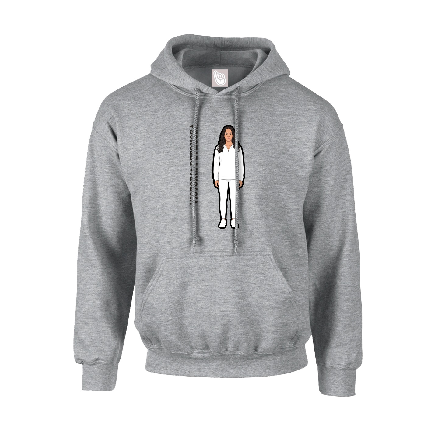 Hoodie — Name Vertical in Grey