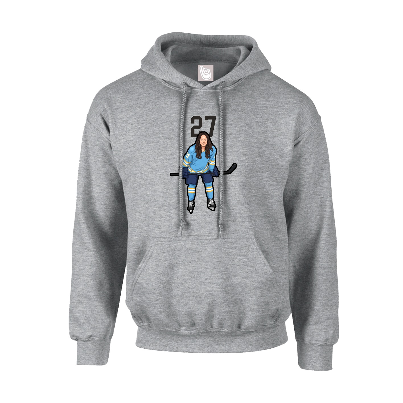 Hoodie — Number Top in Grey