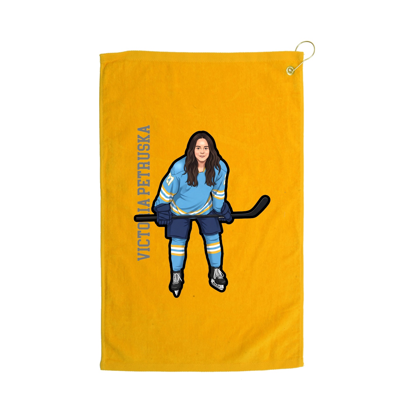 Golf Towel — Name Vertical in Gold