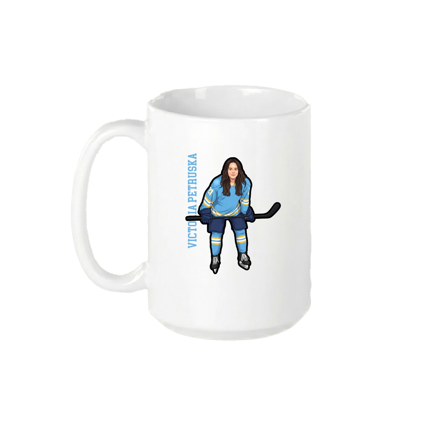 15oz Coffee Mug — Name Vertical in White