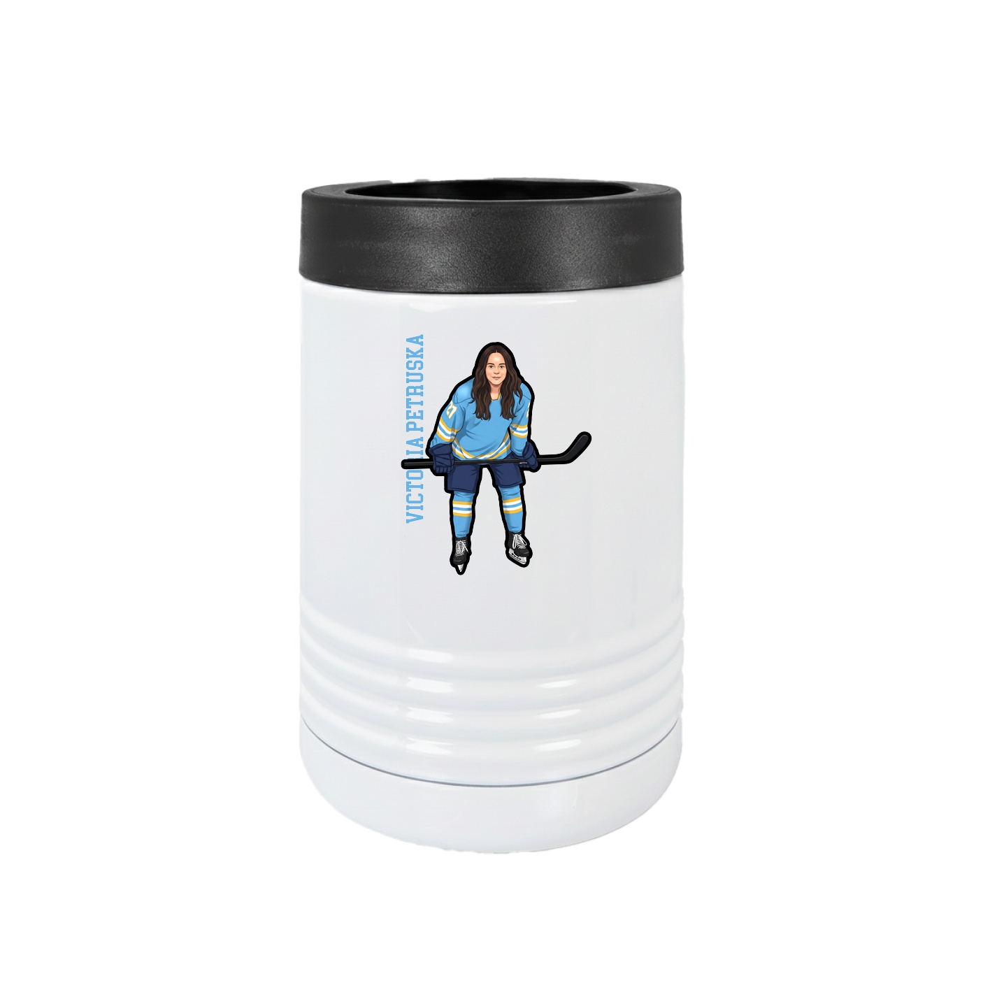 Beverage Holder — Name Vertical in White