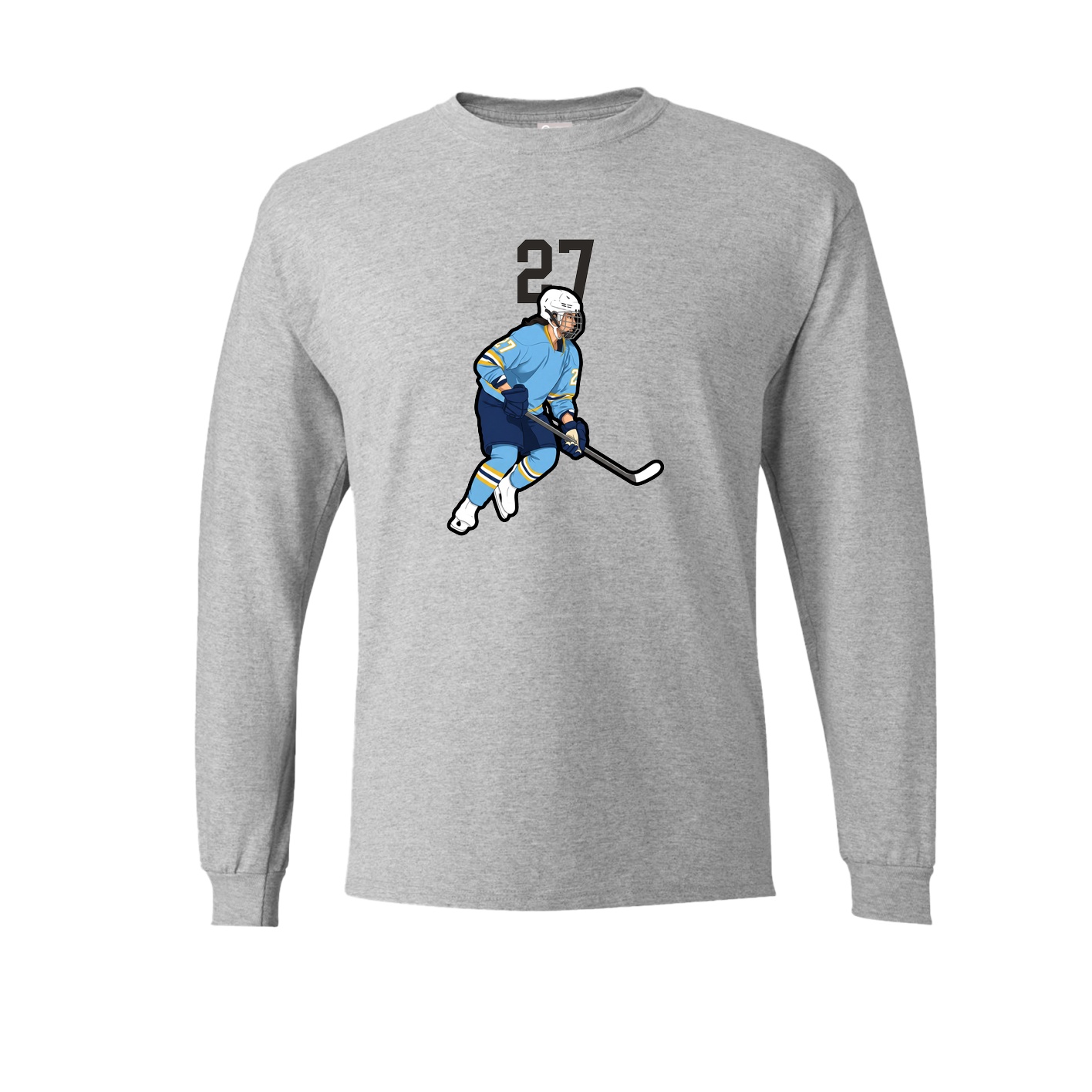 Long Sleeve Tee — Number Top in Grey