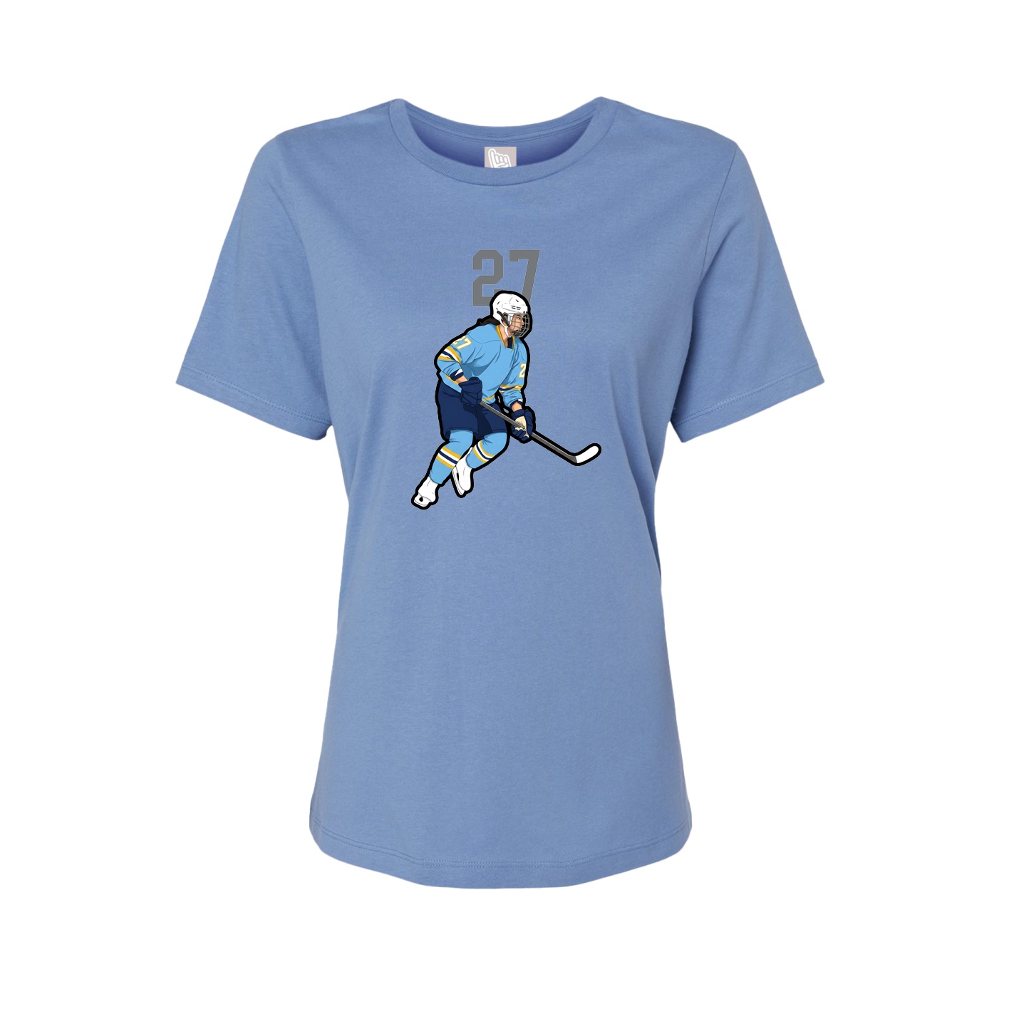 Womens Tee — Number Top in Powder Blue