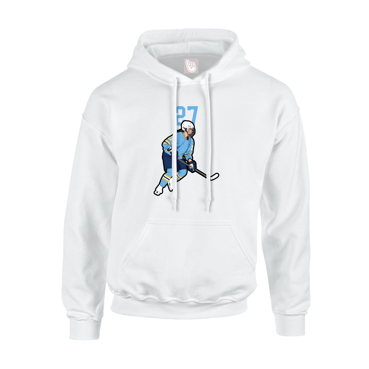 Youth Hoodie — Number Top in White