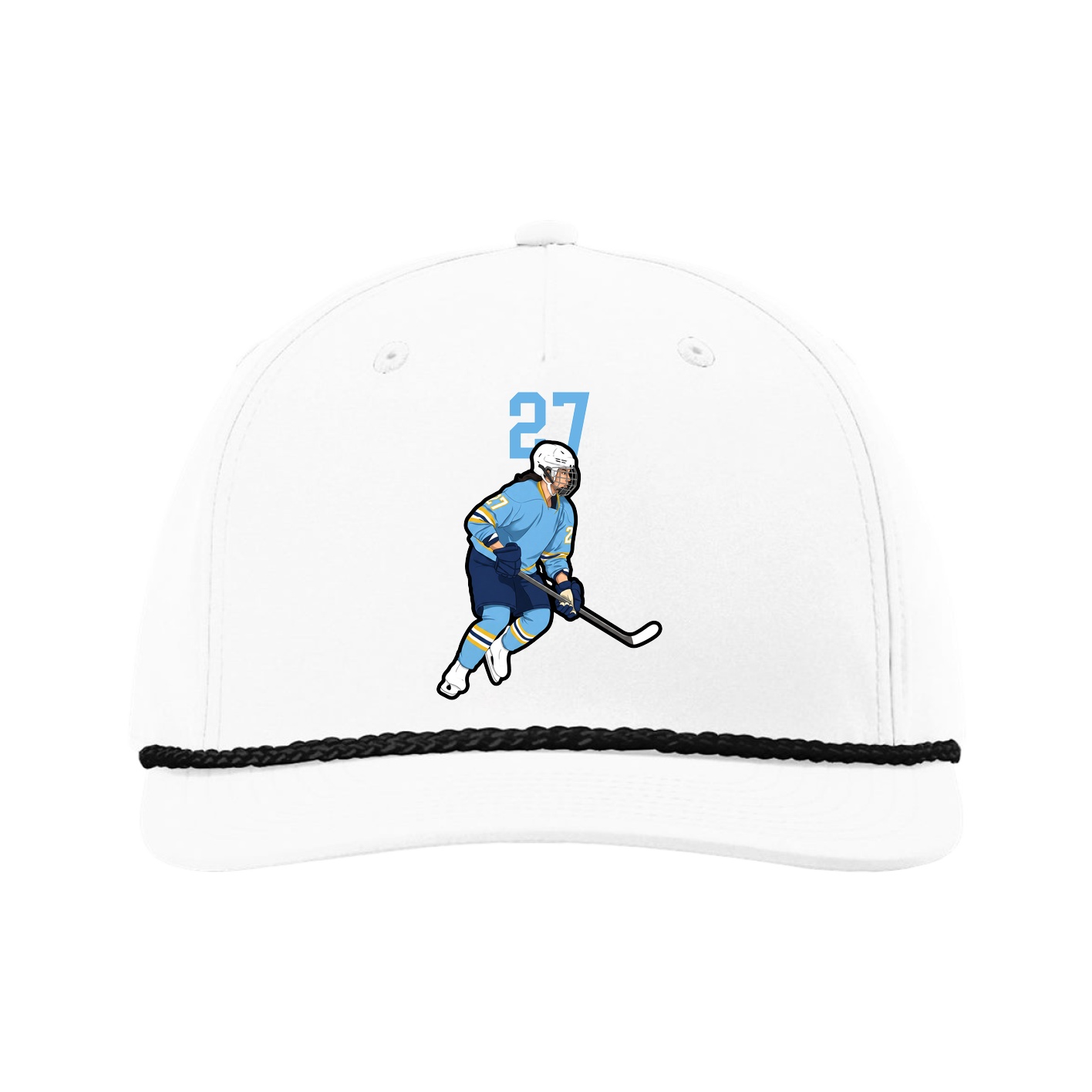 Five-Panel Classic Rope Cap — Number Top in White