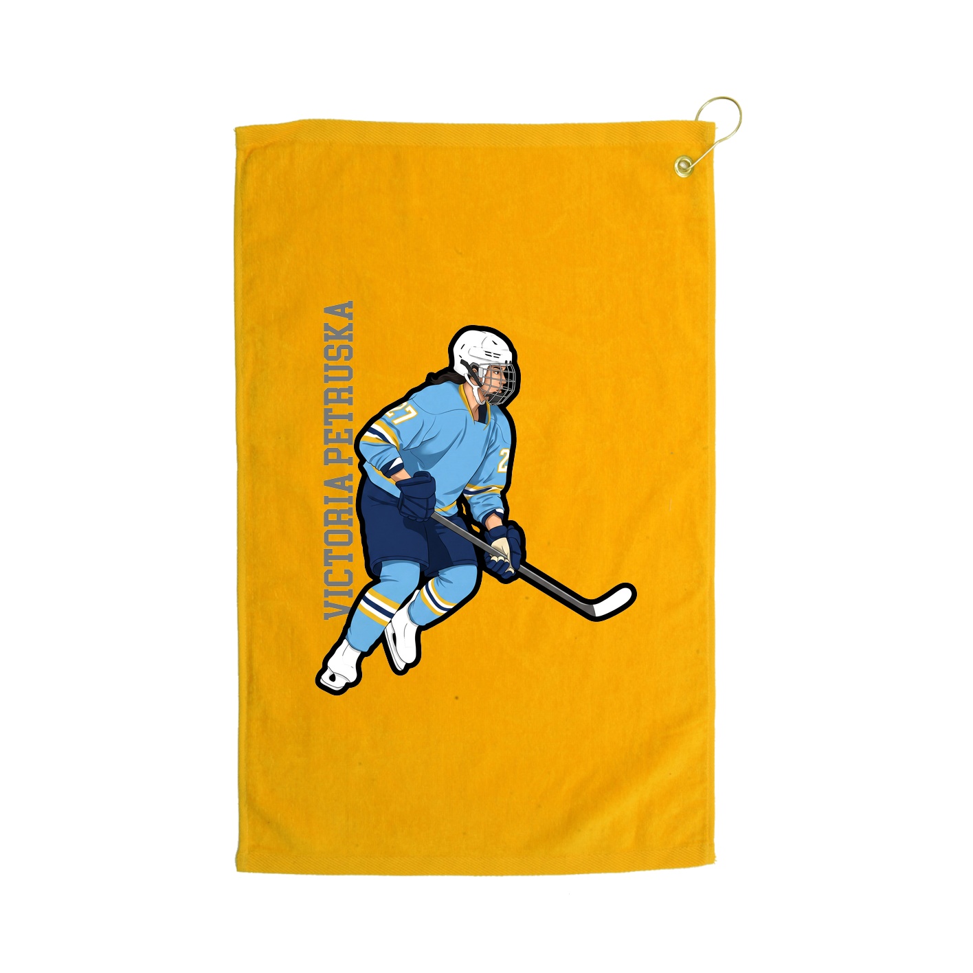 Golf Towel — Name Vertical in Gold