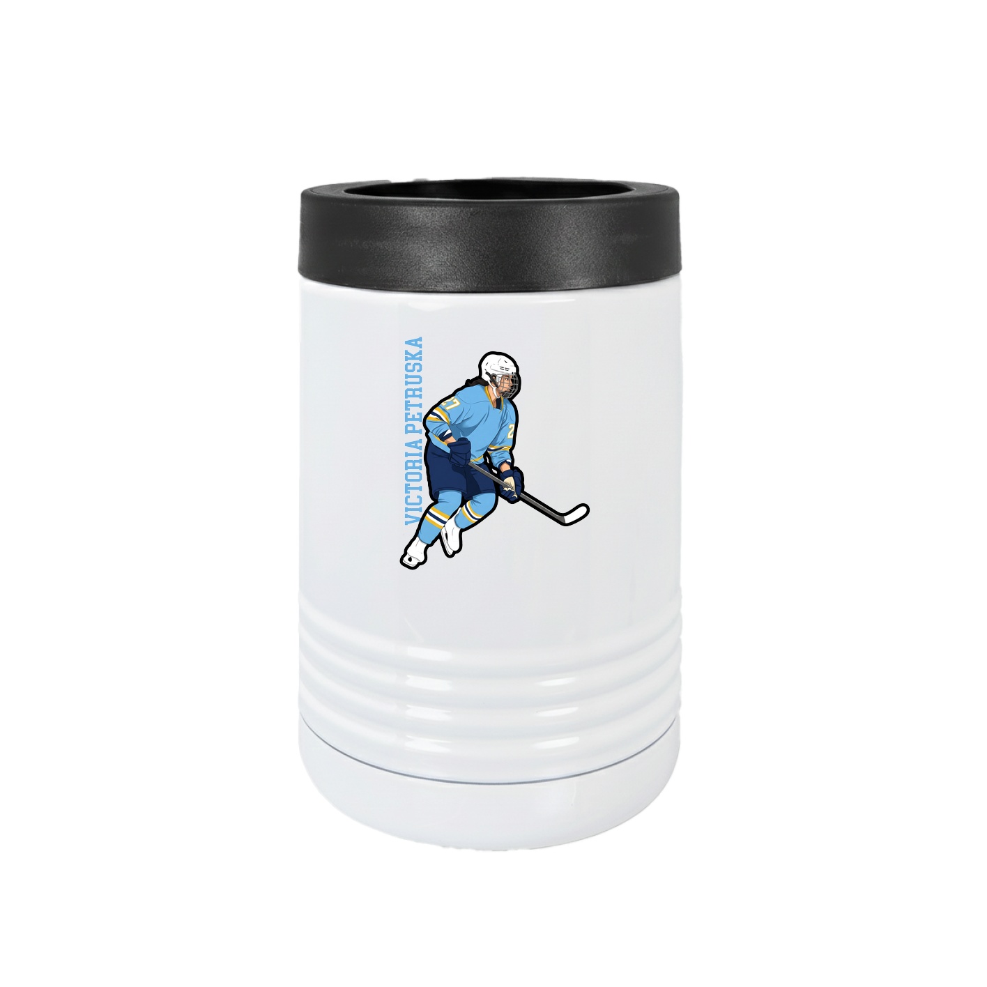 Beverage Holder — Name Vertical in White