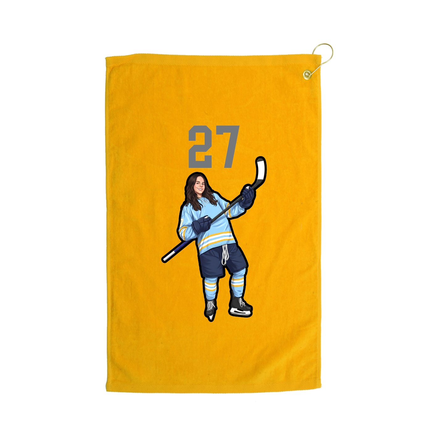 Golf Towel — Number Top in Gold