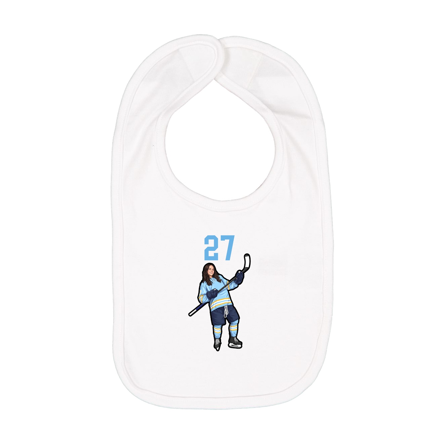 Infant Bib — Number Top in White