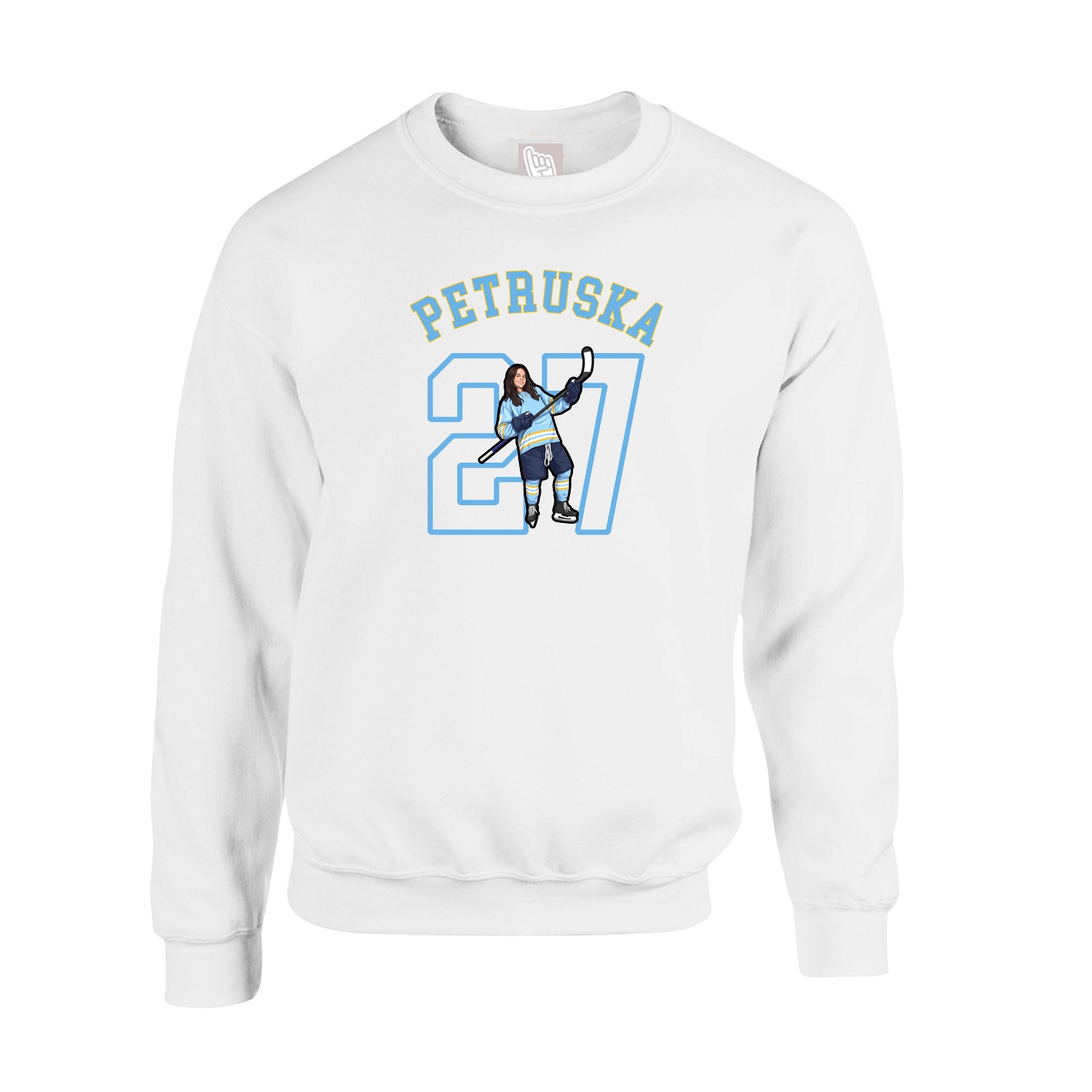 Fleece Crew — Shirsey Arch in White