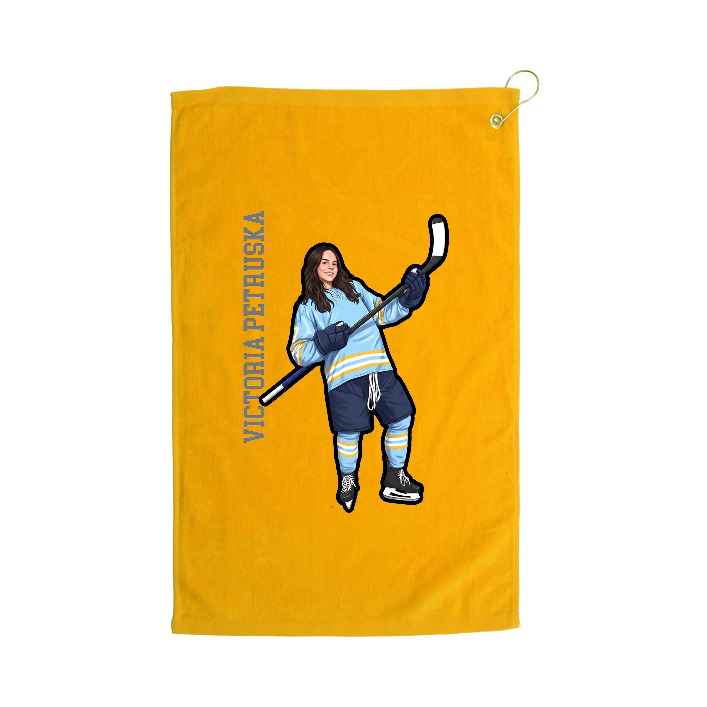 Golf Towel — Name Vertical in Gold