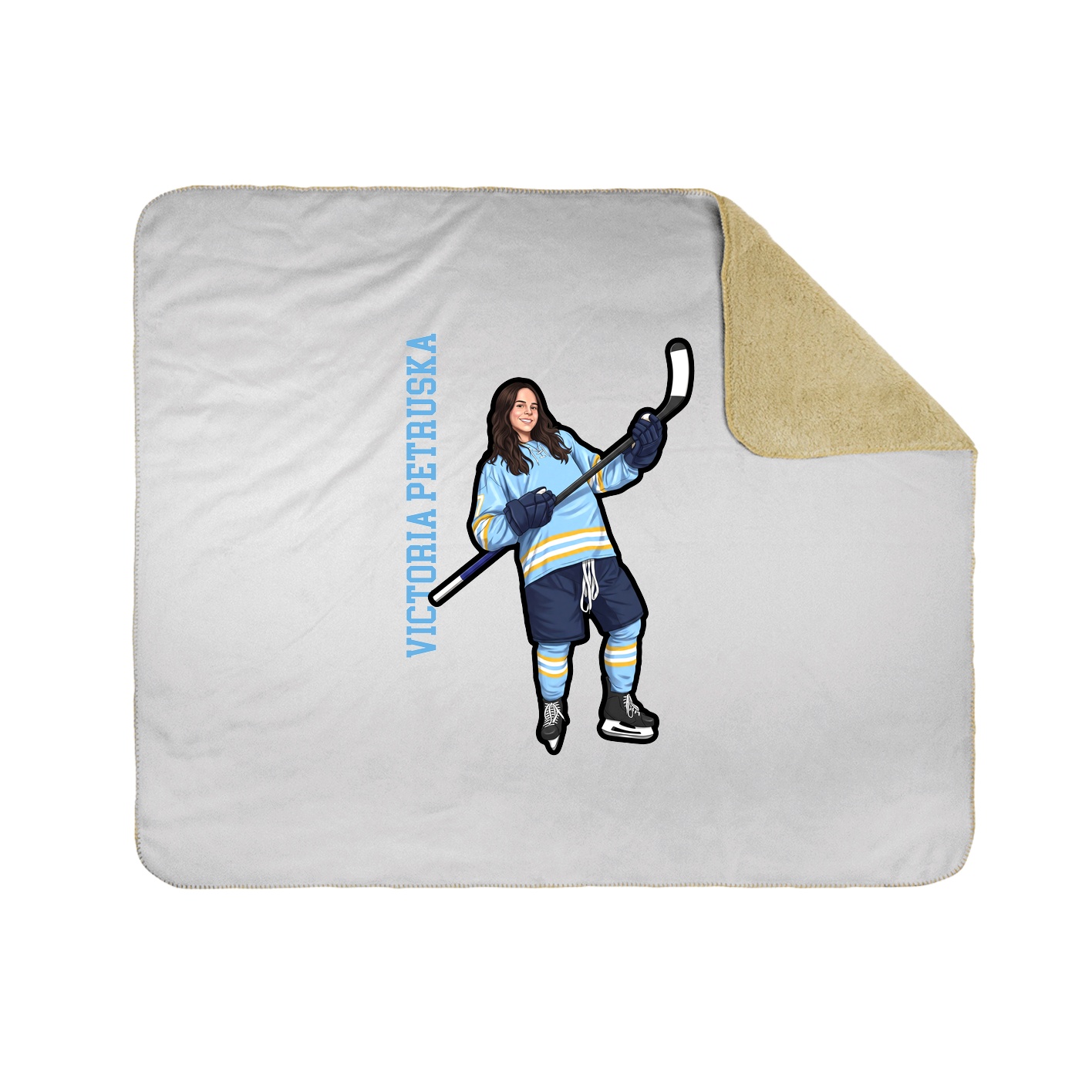 Throw Blanket — Name Vertical in White