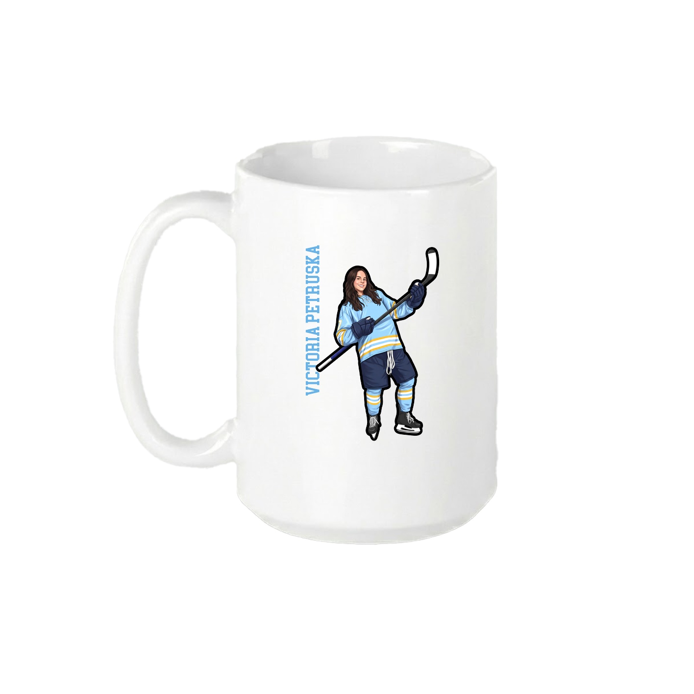 15oz Coffee Mug — Name Vertical in White
