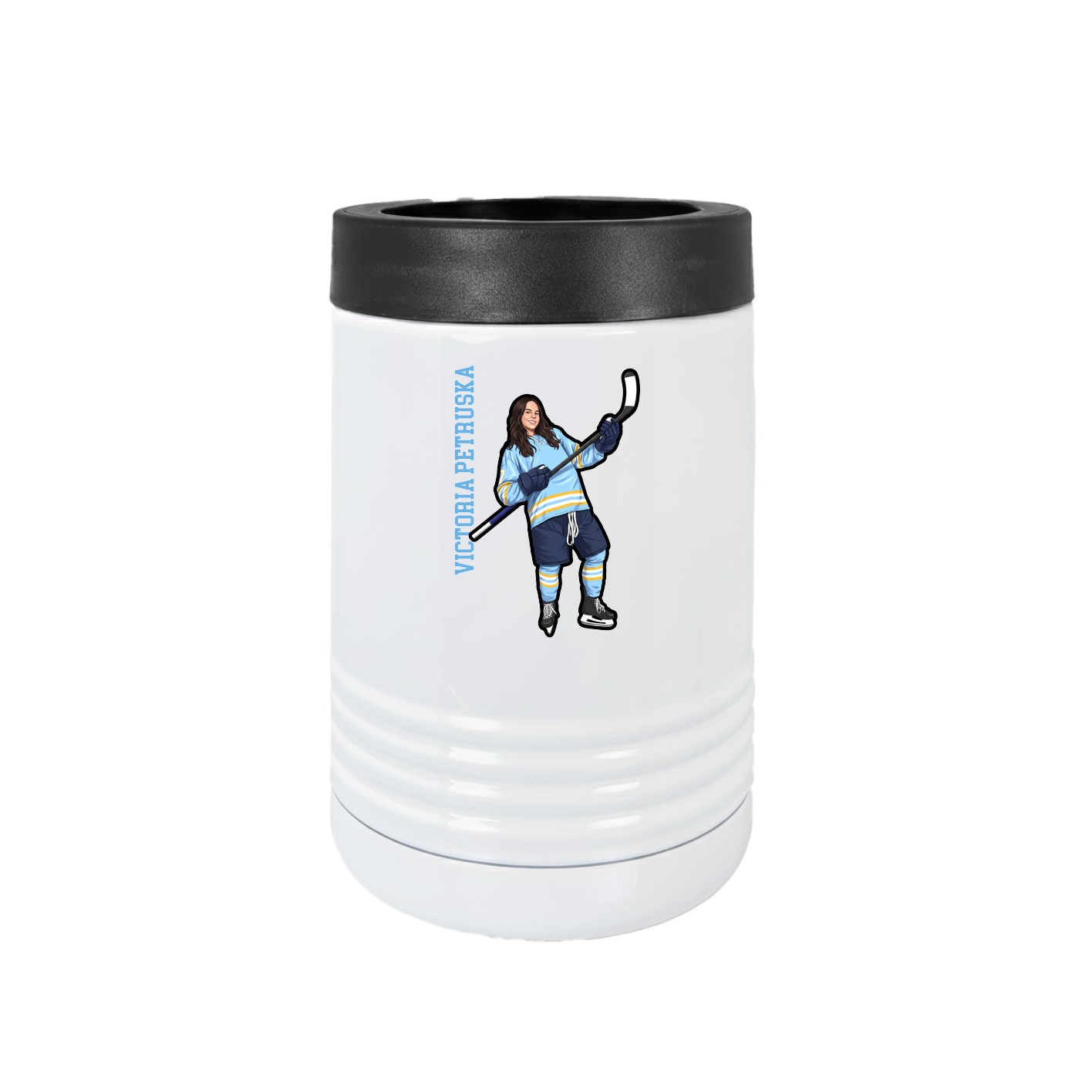 Beverage Holder — Name Vertical in White