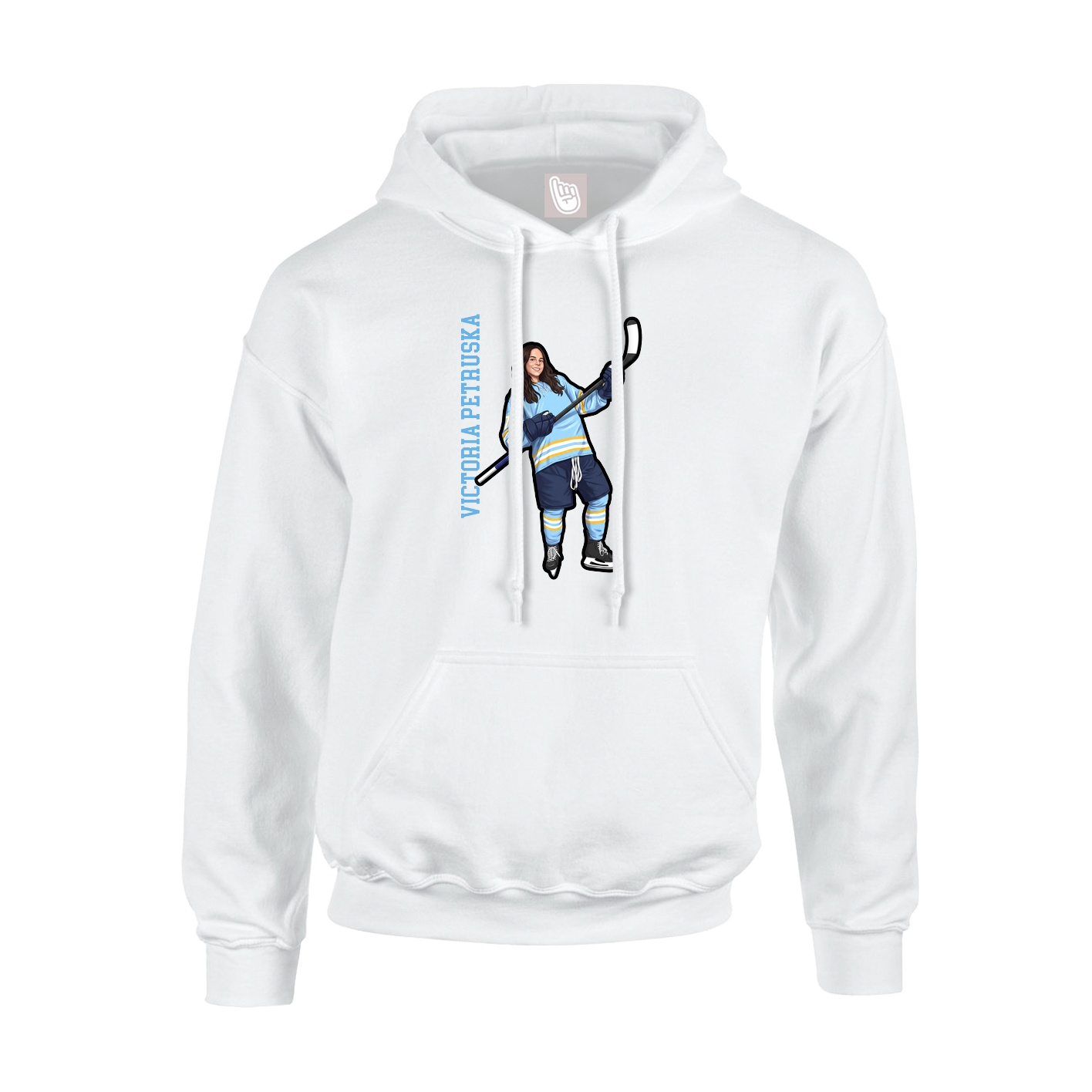 Hoodie — Name Vertical in White