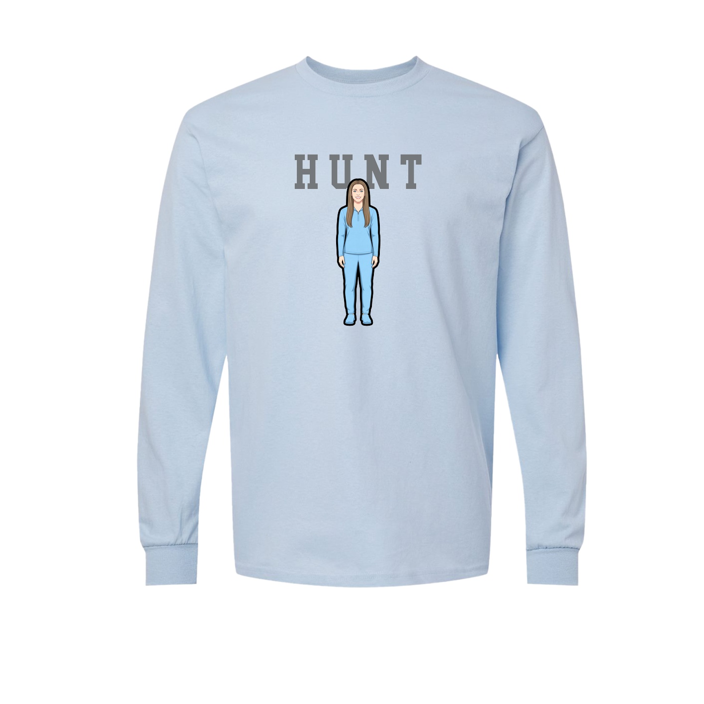 Long Sleeve Tee — Shirsey in Light Blue