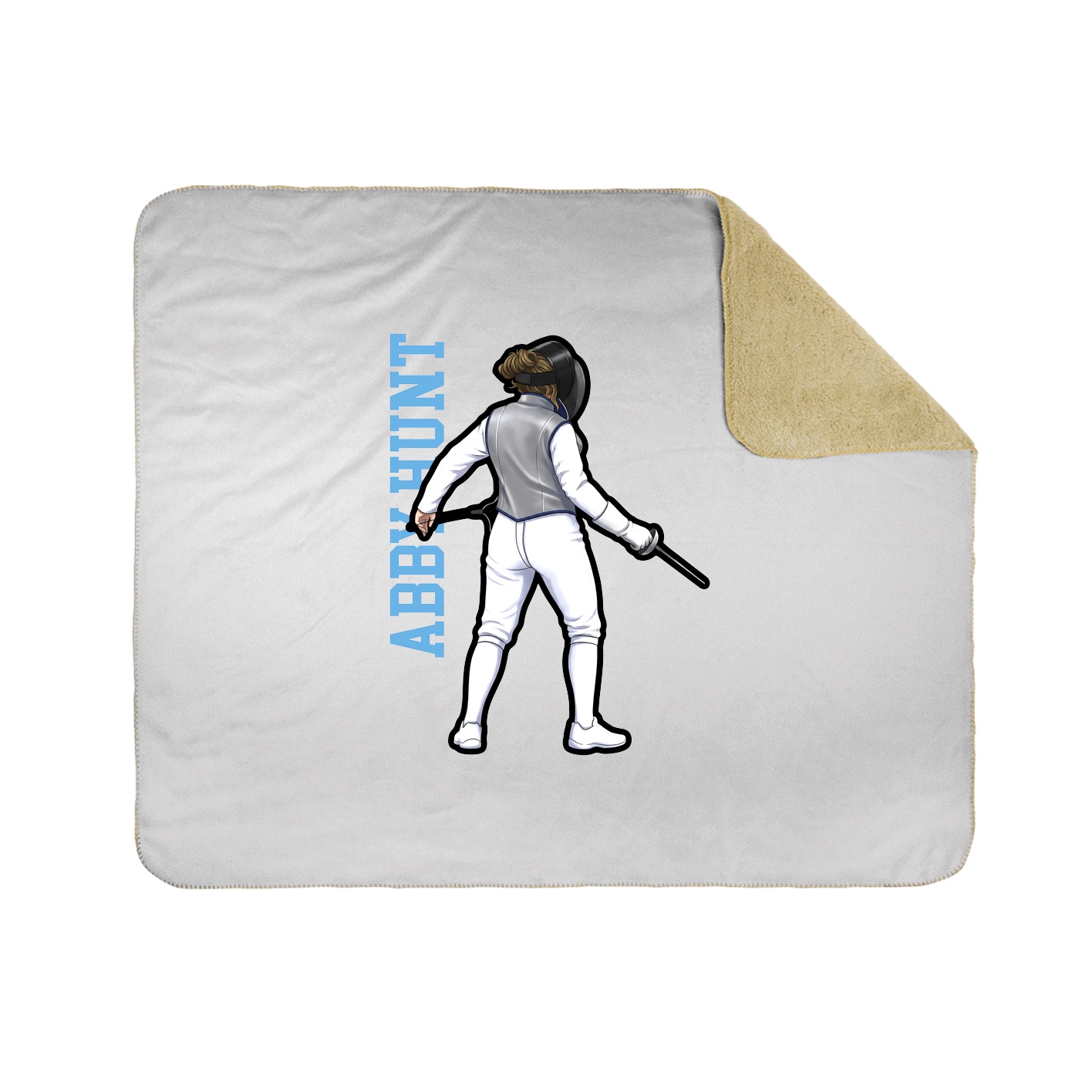 Throw Blanket — Name Vertical in White