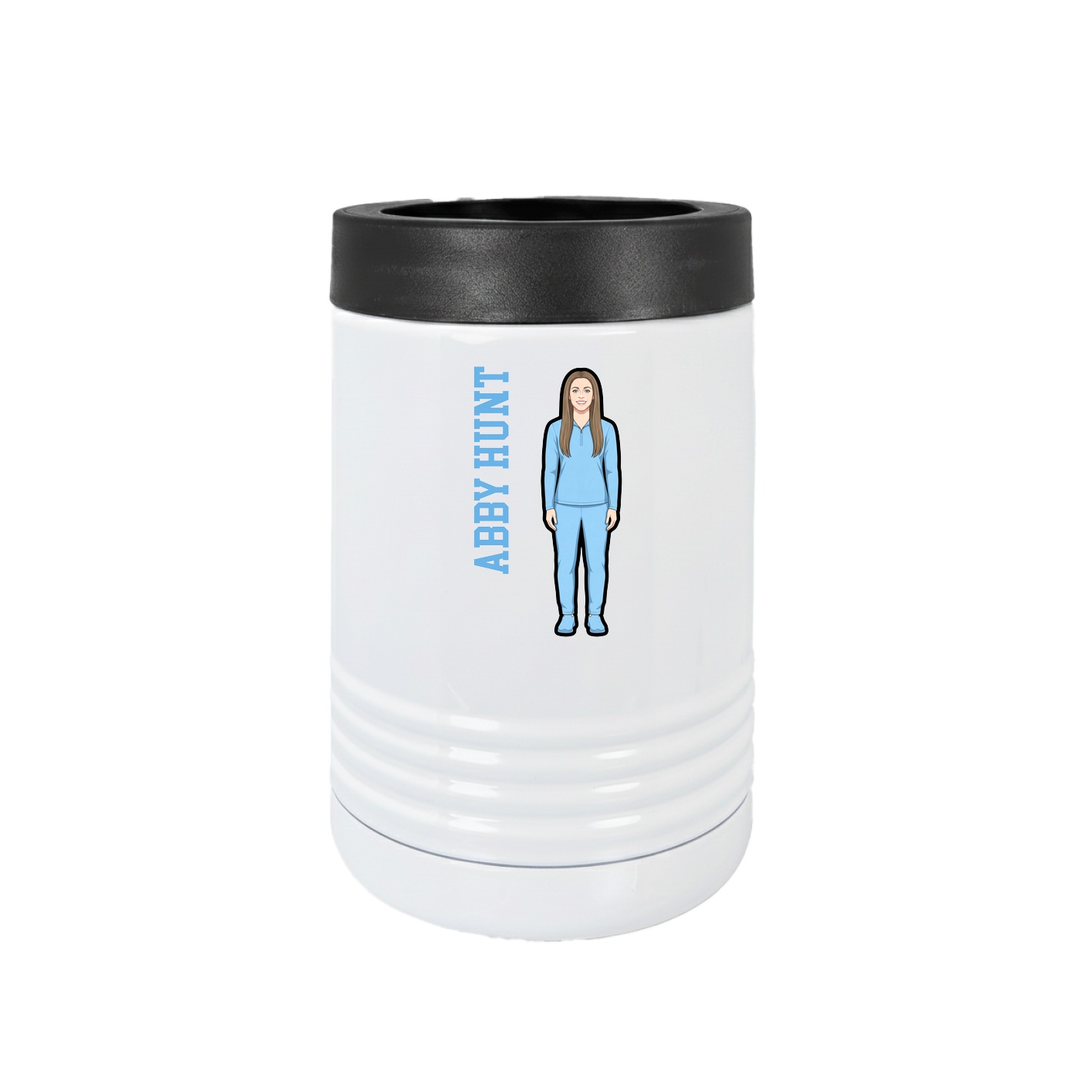 Beverage Holder — Name Vertical in White