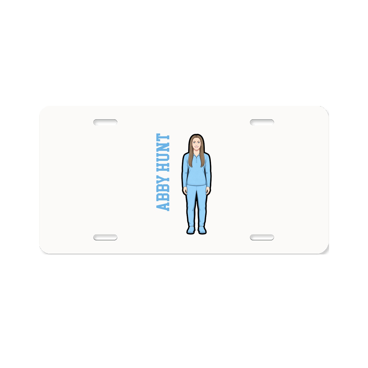License Plate — Name Vertical in Classic