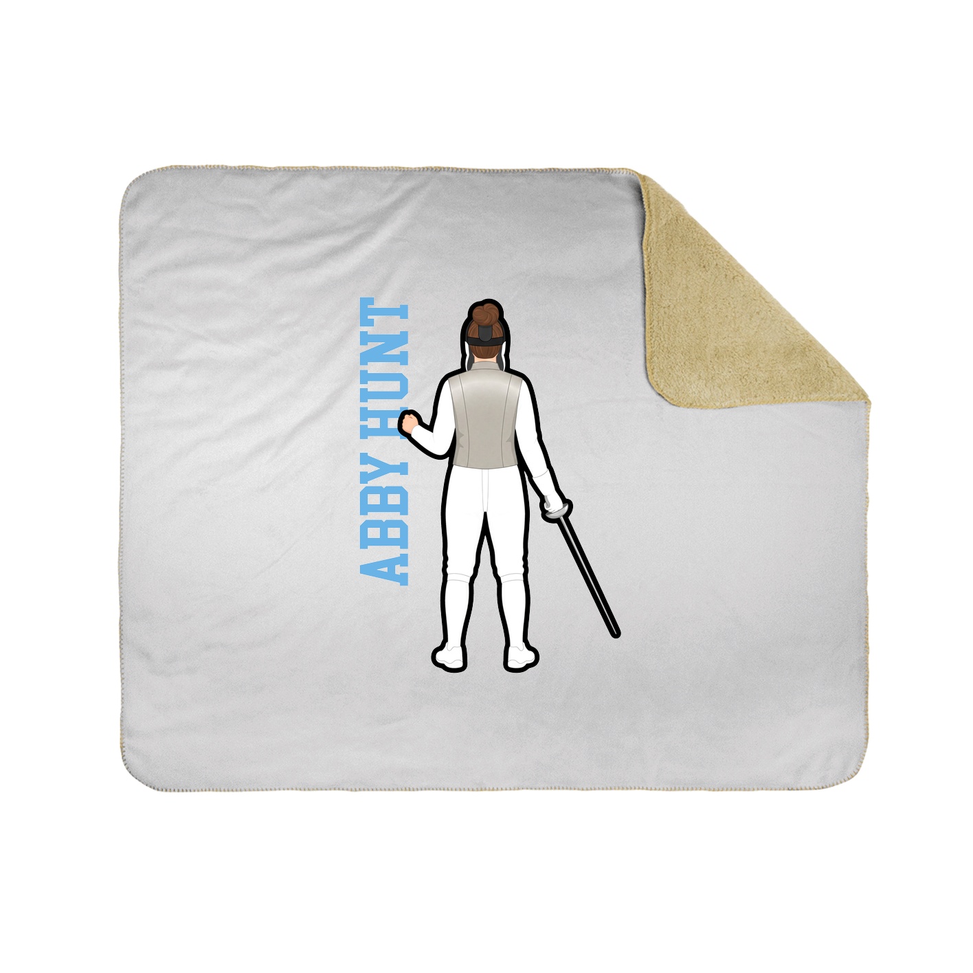 Throw Blanket — Name Vertical in White