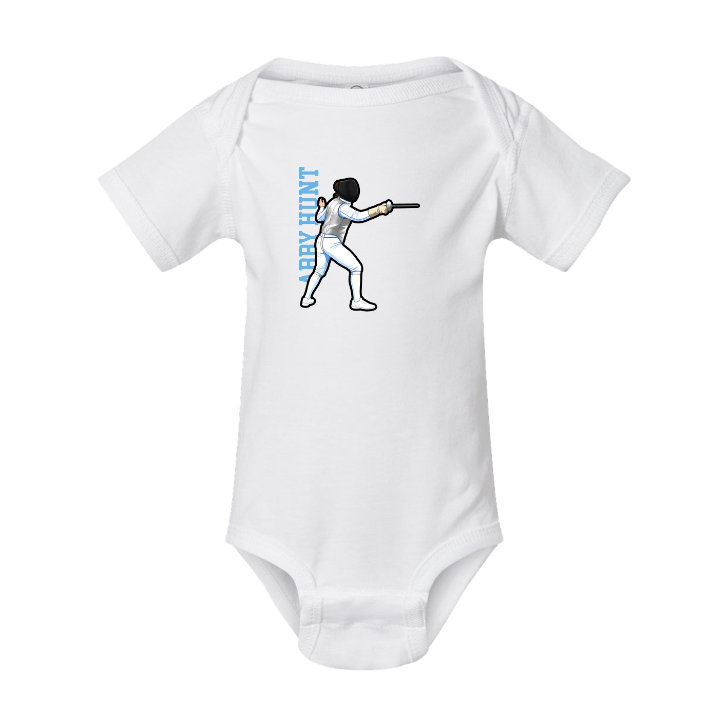 Baby Onesie — Name Vertical in White