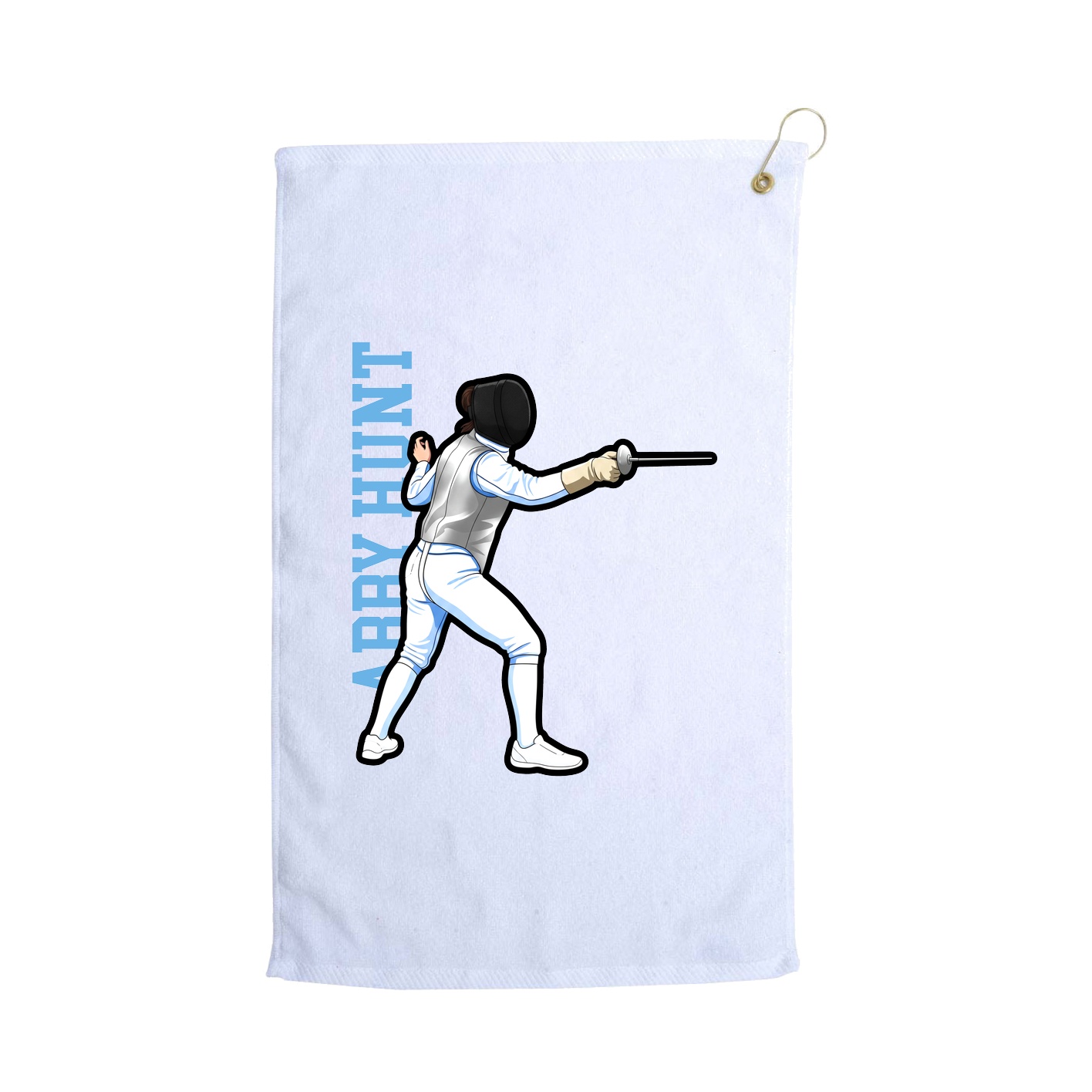 Golf Towel — Name Vertical in White