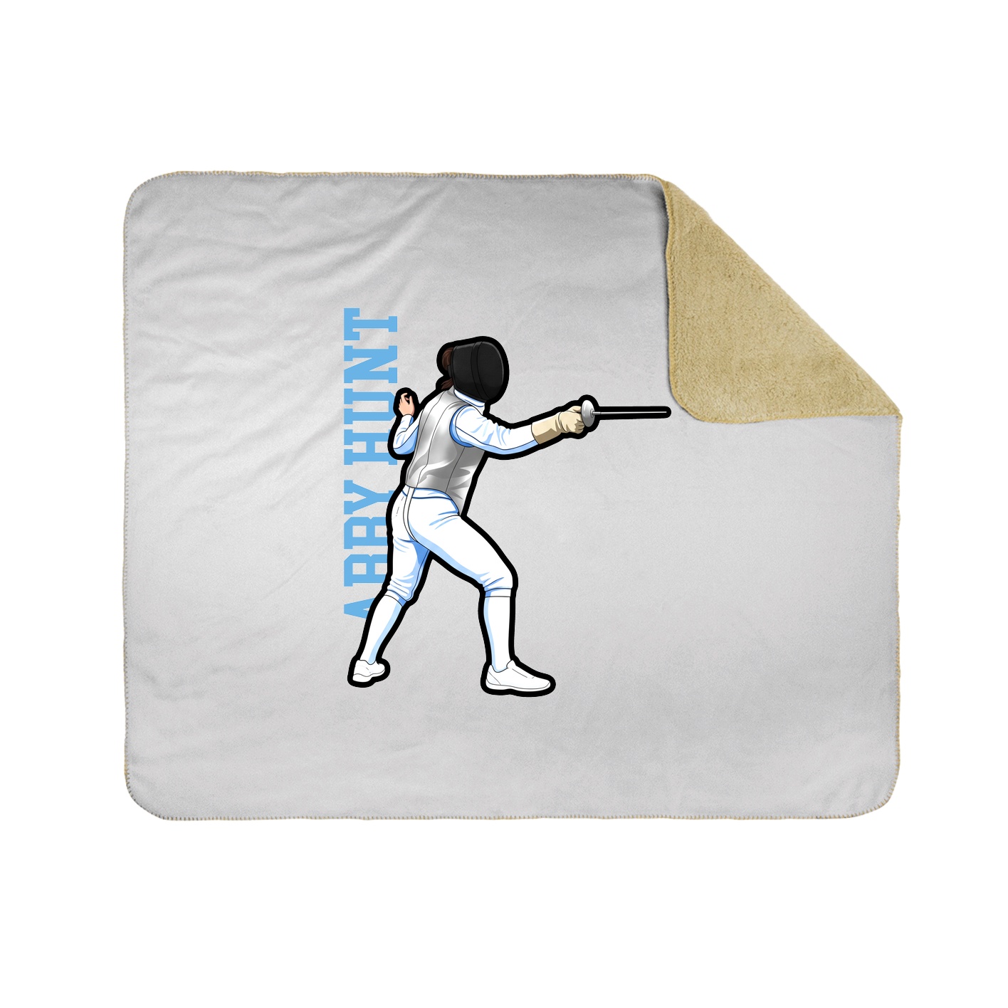 Throw Blanket — Name Vertical in White